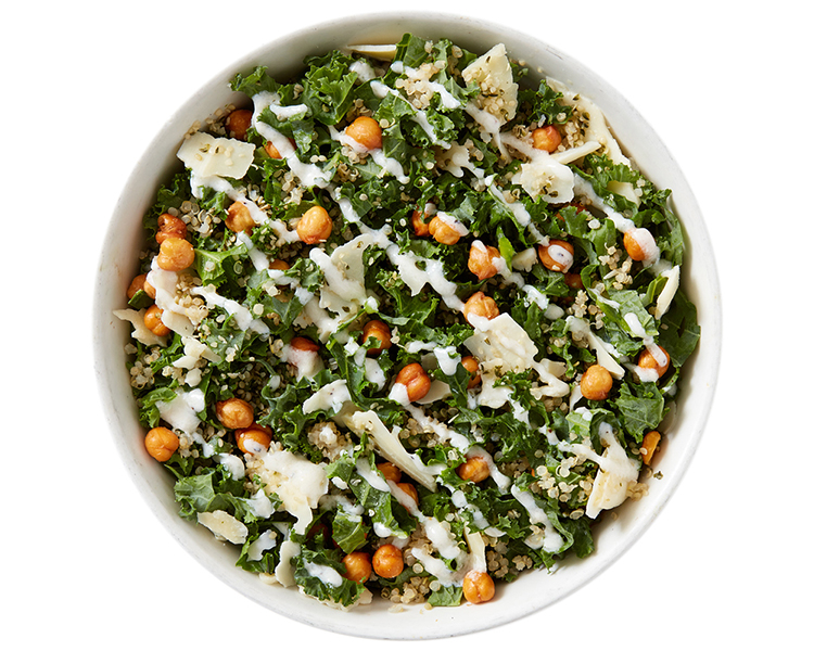 Kale Caesar salad at Freshii salad shop Sundance Calgary